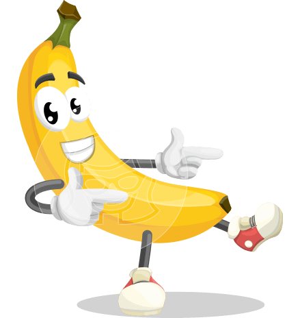 Cute Banana Cartoon Vector Character AKA Banana Peelstrong